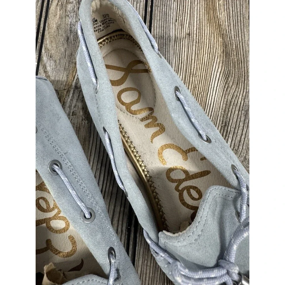 SAM EDELMAN  Light Blue Leather Moccasins With Tassels SZ 8.5